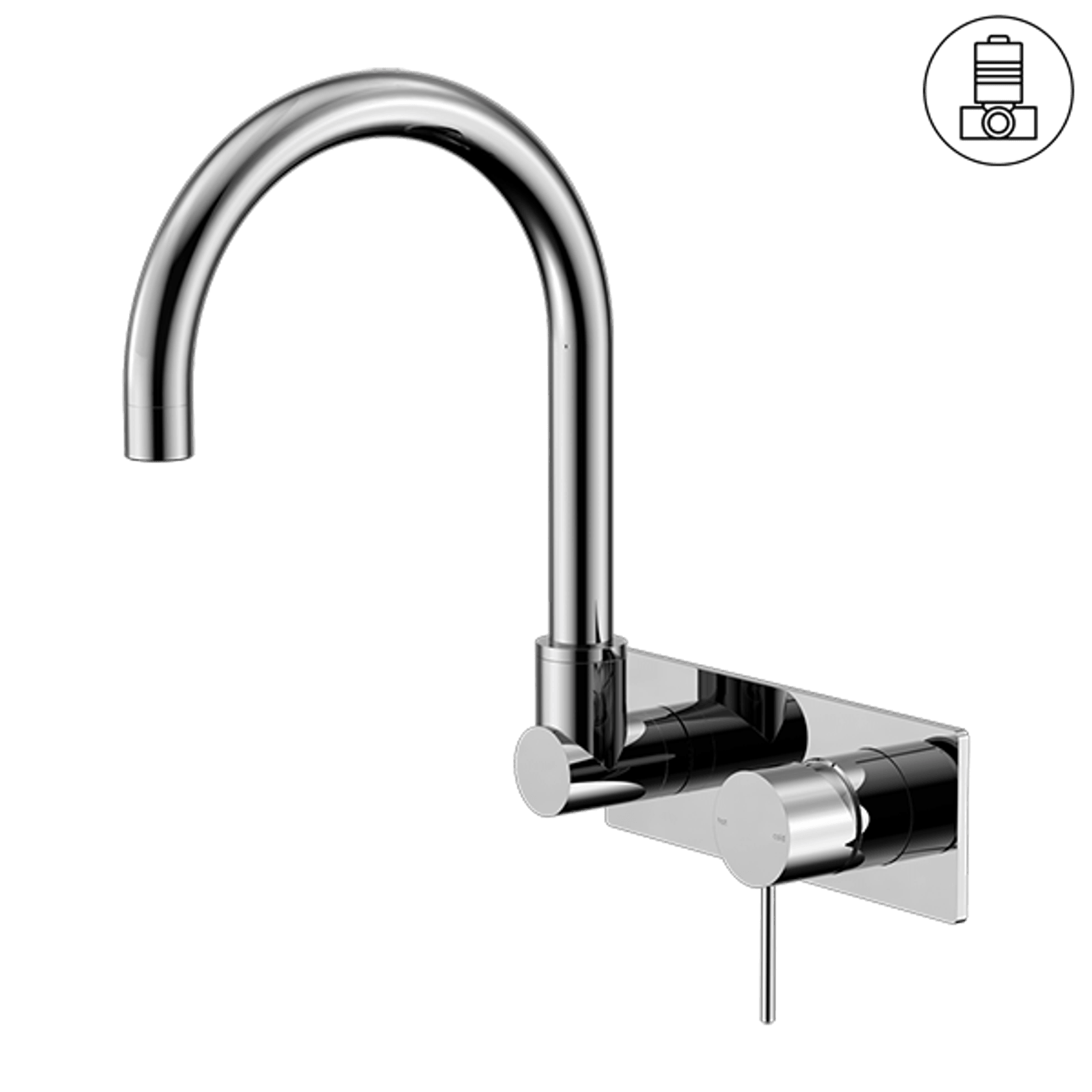 Mecca Wall Basin/Bath Mixer Swivel Spout Chrome gallery detail image