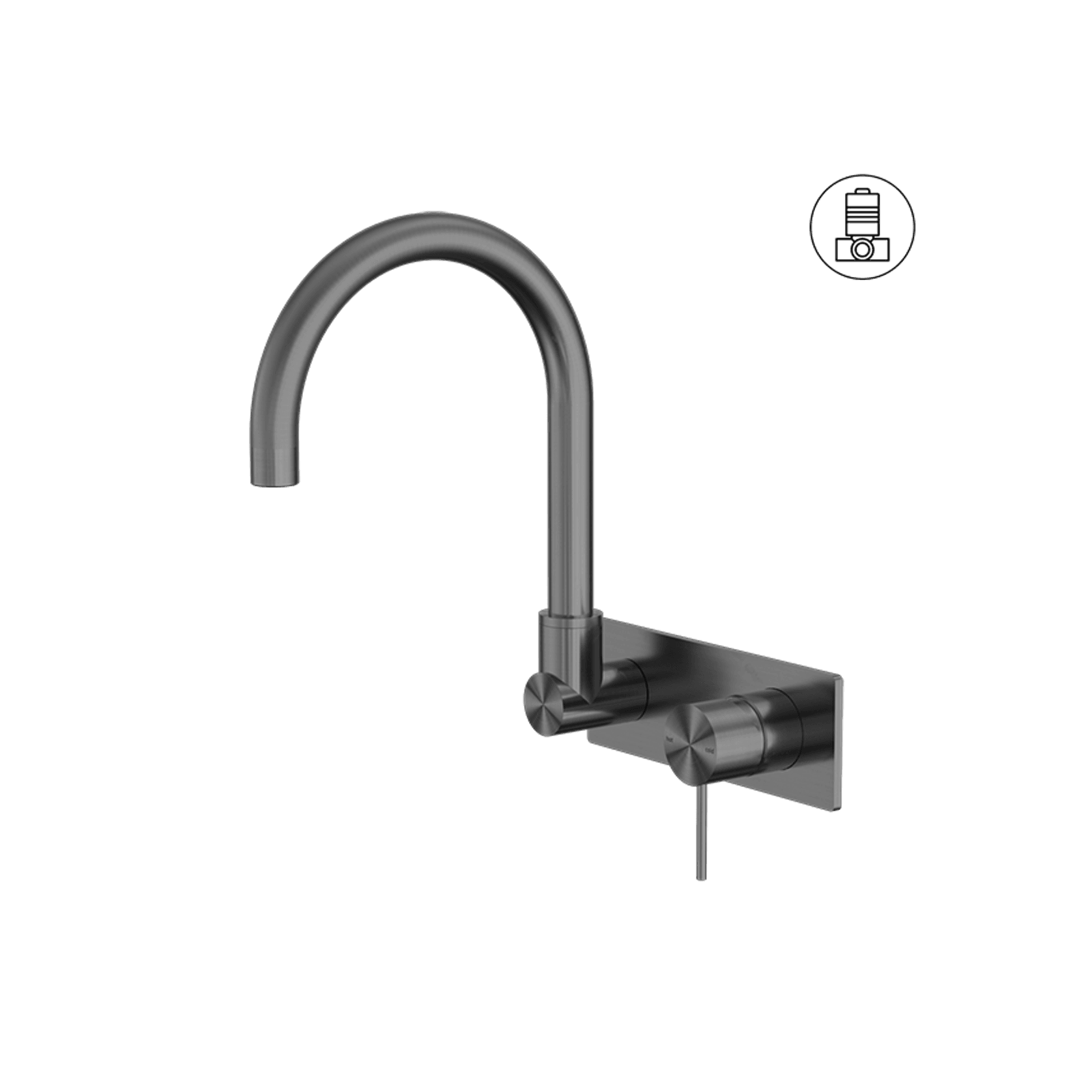 Mecca Wall Basin/Bath Mixer Swivel Spout Gun Metal gallery detail image