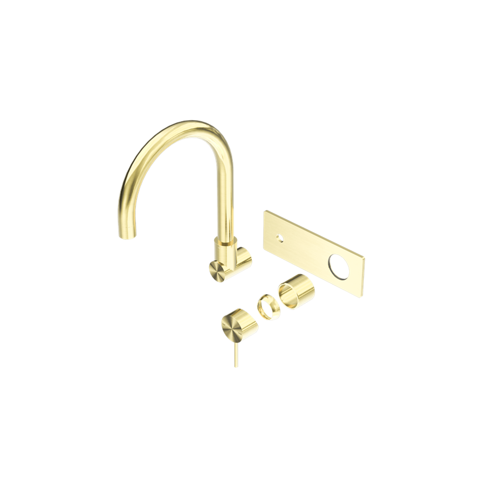 Mecca Wall Basin/Bath Mixer Swivel Spout Trim Kits Only Brushed Gold gallery detail image