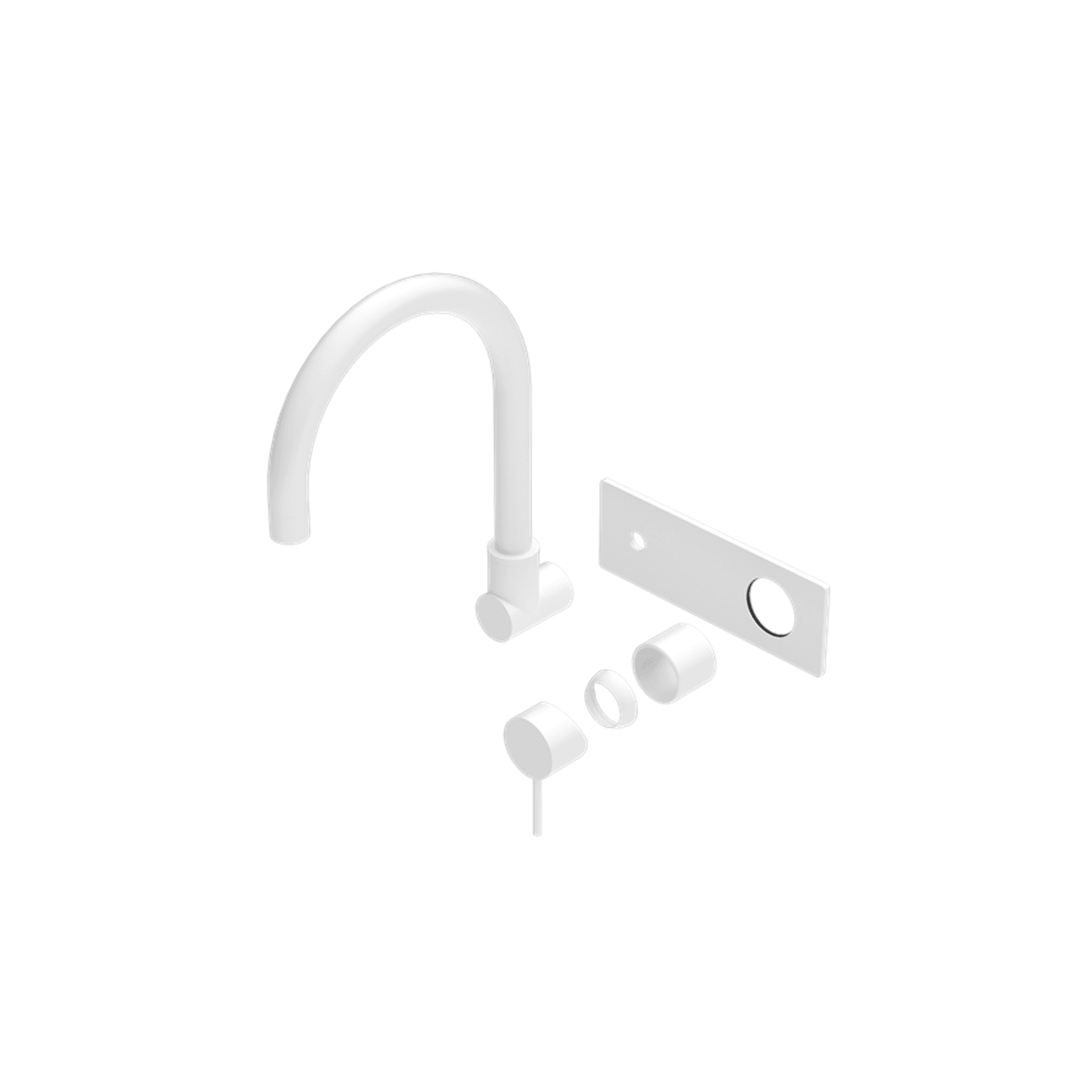 Mecca Wall Basin/Bath Mixer Swivel Spout Trim Kits Only Matte White gallery detail image