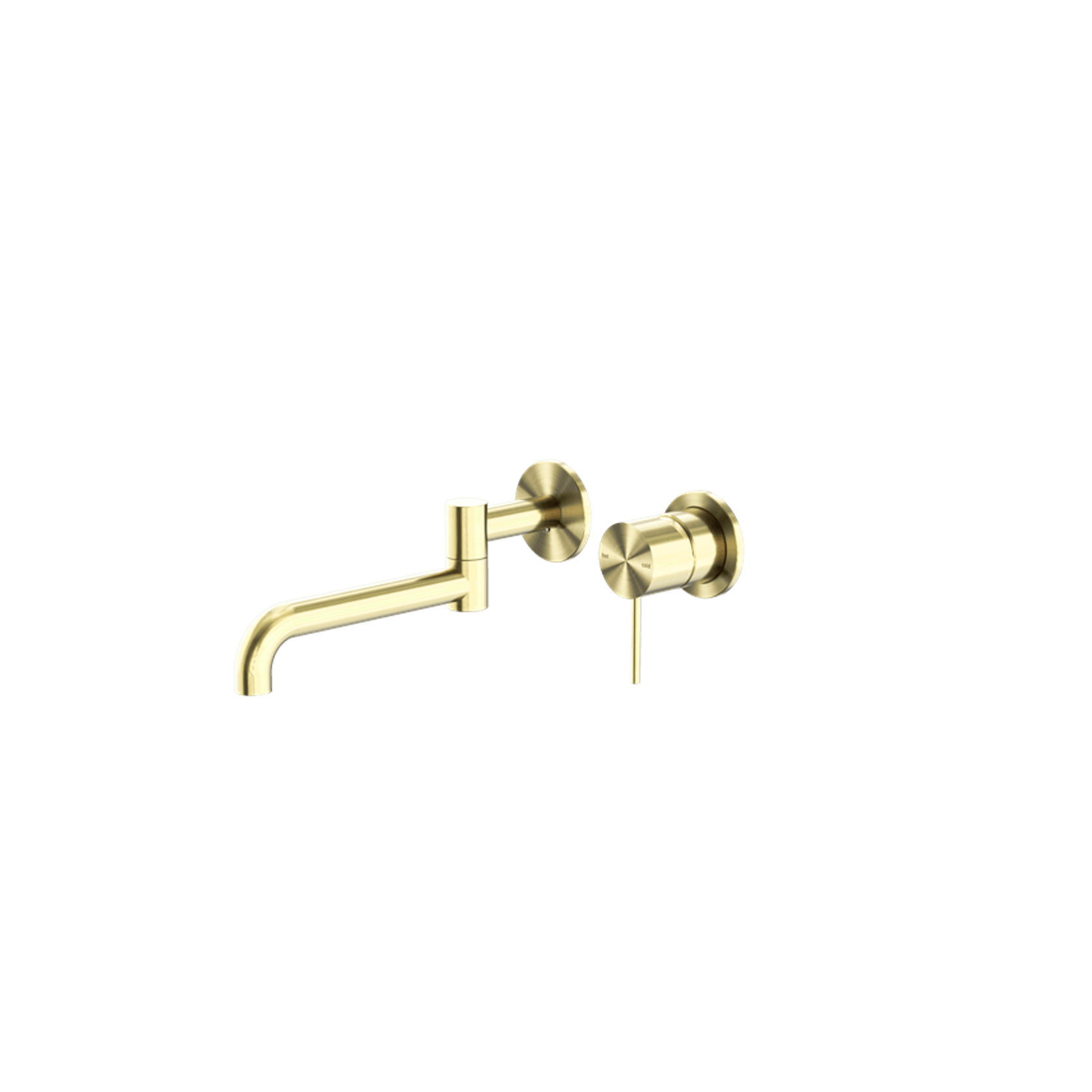 Mecca Wall Basin/Bath Mixer Swivel Spout 225mm Brushed Gold gallery detail image