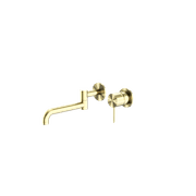 Mecca Wall Basin/Bath Mixer Swivel Spout 225mm Brushed Gold gallery detail image