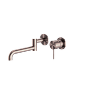 Mecca Wall Basin/Bath Mixer Swivel Spout 225mm Brushed Bronze gallery detail image