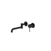Mecca Wall Basin/Bath Mixer Swivel Spout 225mm Matte Black gallery detail image