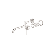 Mecca Wall Basin/Bath Mixer Swivel Spout 225mm Trim Kits Only Brushed Nickel gallery detail image