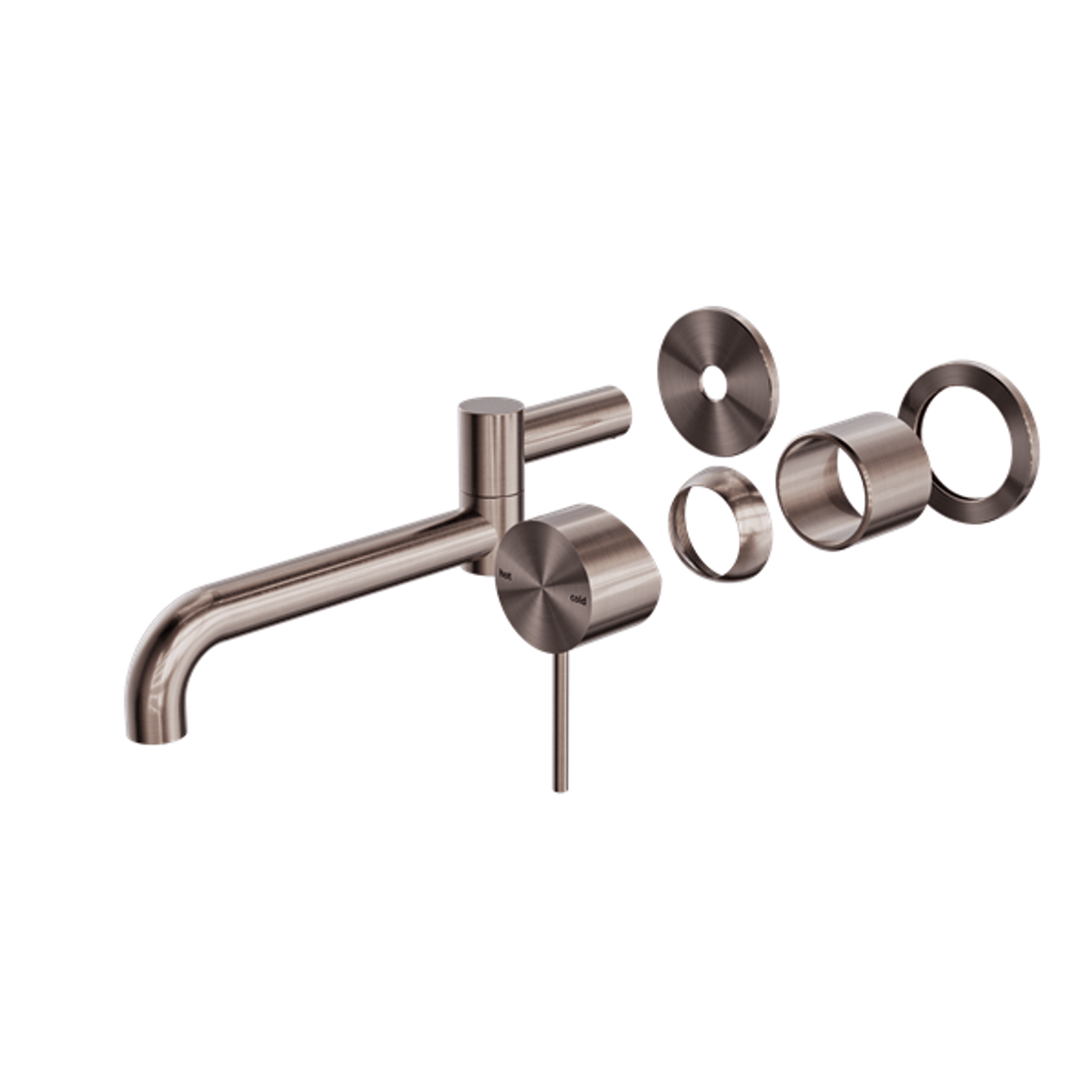 Mecca Wall Basin/Bath Mixer Swivel Spout 225mm Trim Kits Only Brushed Bronze gallery detail image