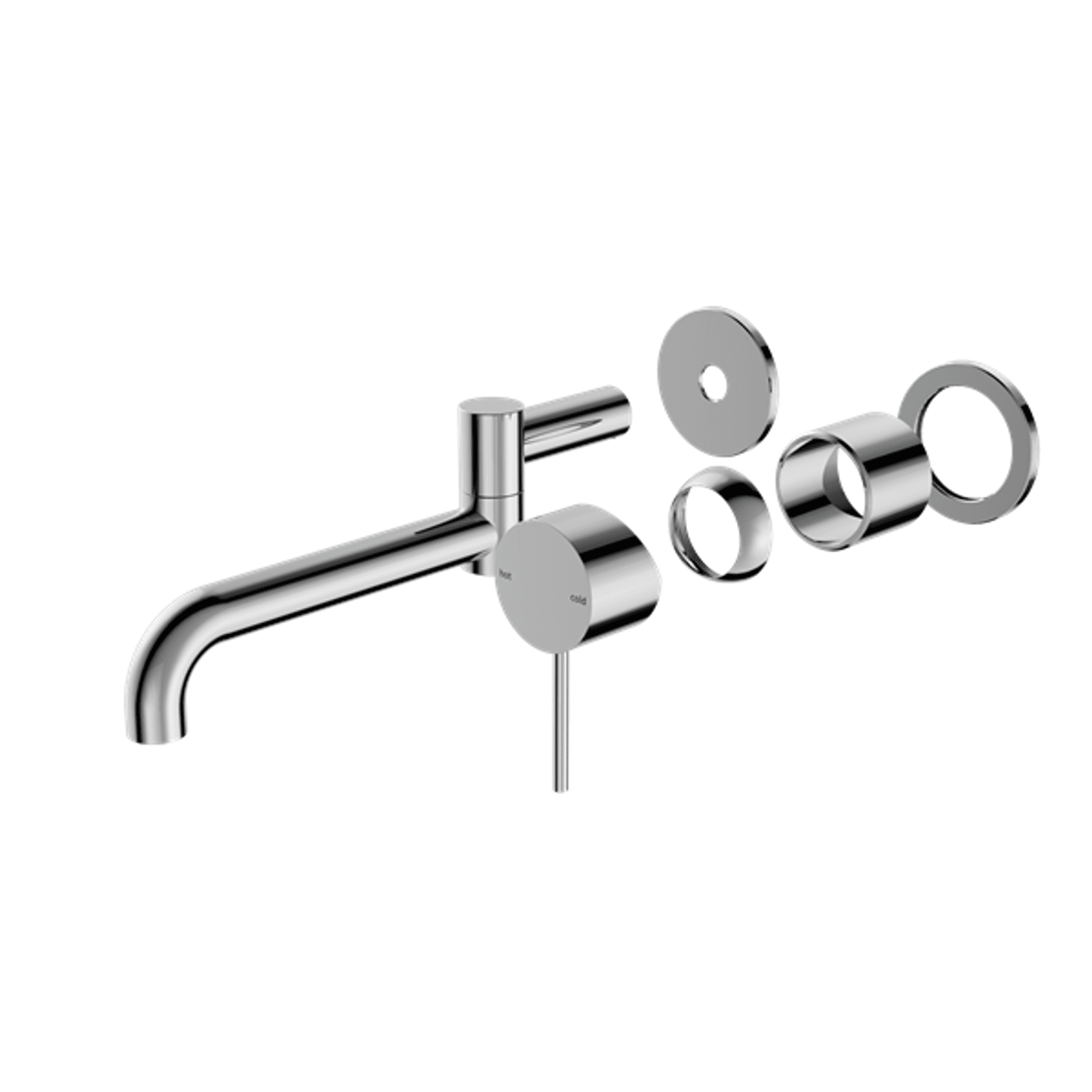 Mecca Wall Basin/Bath Mixer Swivel Spout 225mm Trim Kits Only Chrome gallery detail image