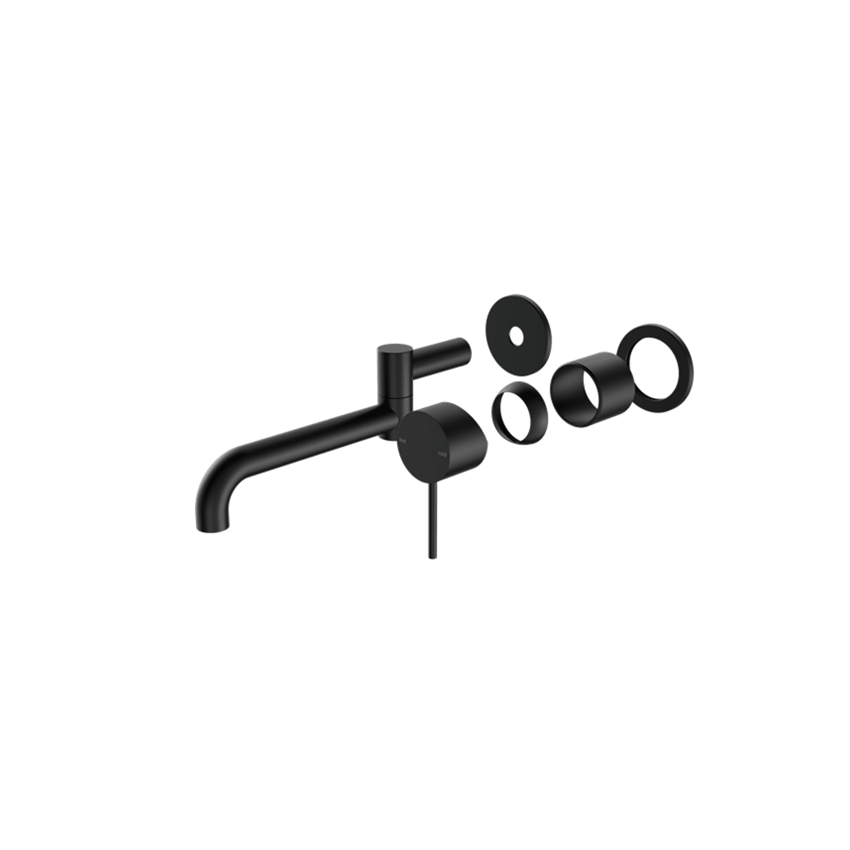 Mecca Wall Basin/Bath Mixer Swivel Spout 225mm Trim Kits Only Matte Black gallery detail image