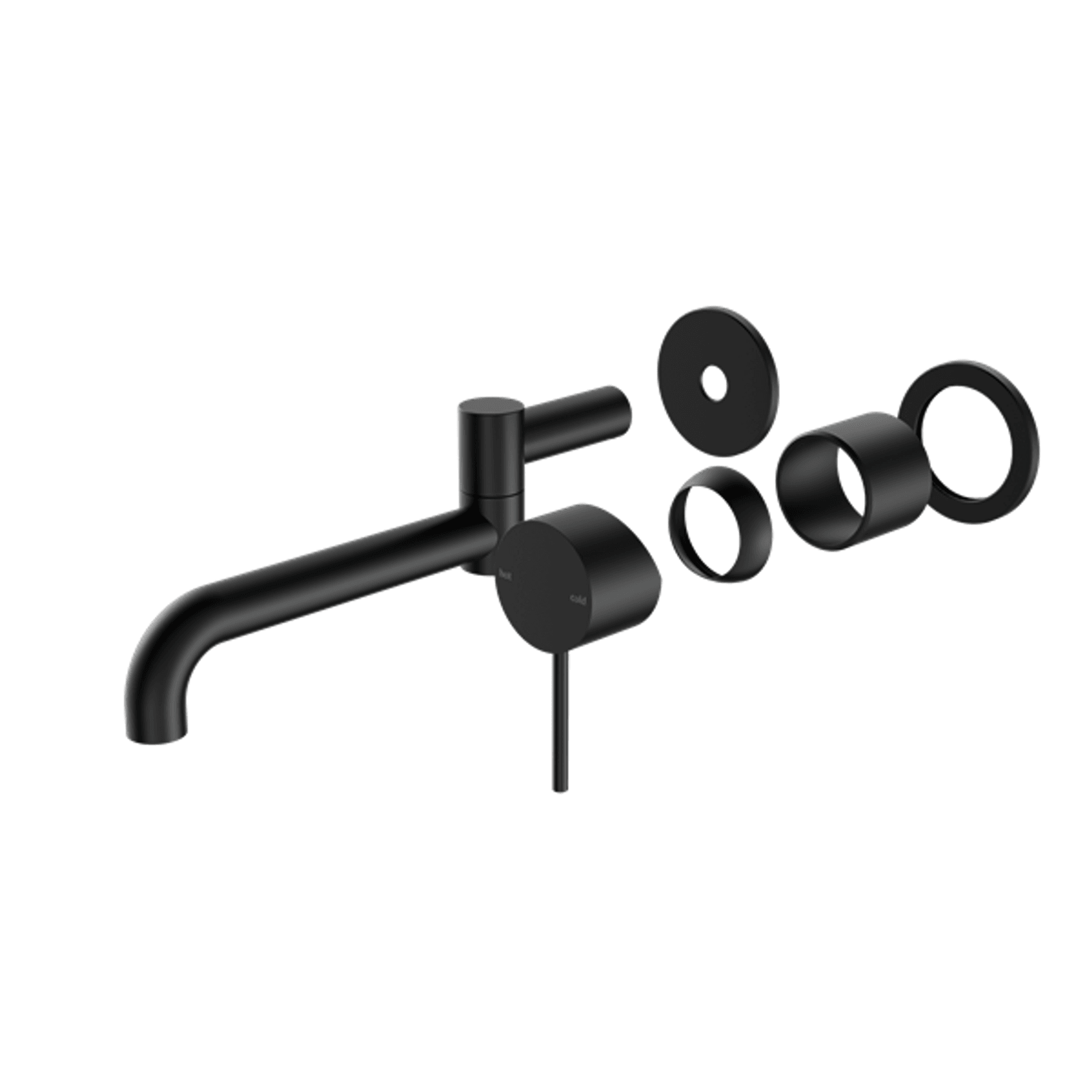 Mecca Wall Basin/Bath Mixer Swivel Spout 225mm Trim Kits Only Matte Black gallery detail image