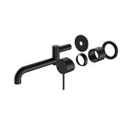 Mecca Wall Basin/Bath Mixer Swivel Spout 225mm Trim Kits Only Matte Black gallery detail image