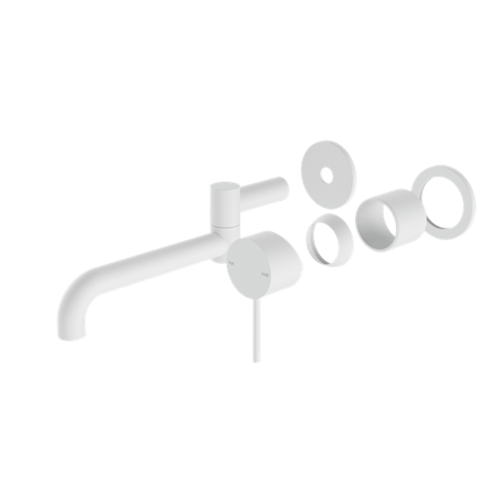 Mecca Wall Basin/Bath Mixer Swivel Spout 225mm Trim Kits Only Matte White gallery detail image