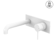 Mecca Wall Basin/Bath Mixer 160mm Matte White gallery detail image