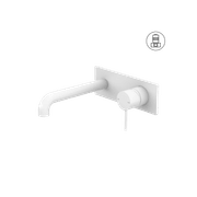Mecca Wall Basin/Bath Mixer 160mm Matte White gallery detail image