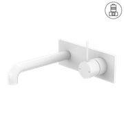 Mecca Wall Basin/Bath Mixer Handle Up 230mm Matte White gallery detail image