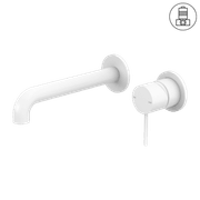 Mecca Wall Basin/Bath Mixer Separate Back Plate 120mm Matte White gallery detail image
