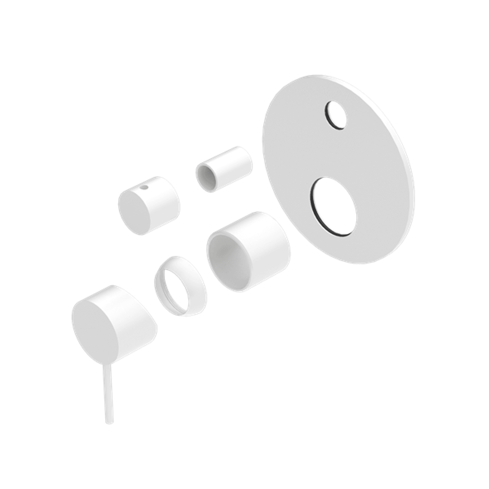 Mecca Shower Mixer With Divertor Trim Kits Only Matte White gallery detail image