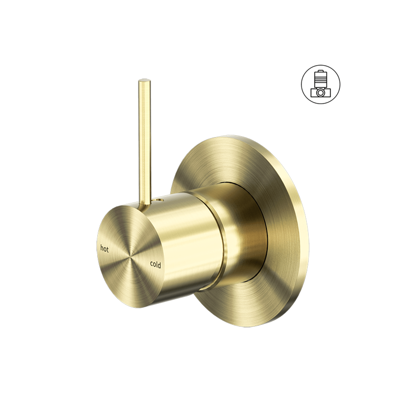 Mecca Shower Mixer Handle Up 80mm Plate Brushed Gold gallery detail image