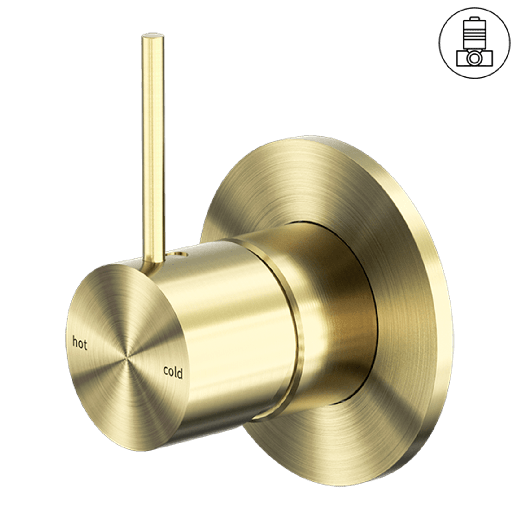 Mecca Shower Mixer Handle Up 80mm Plate Brushed Gold gallery detail image