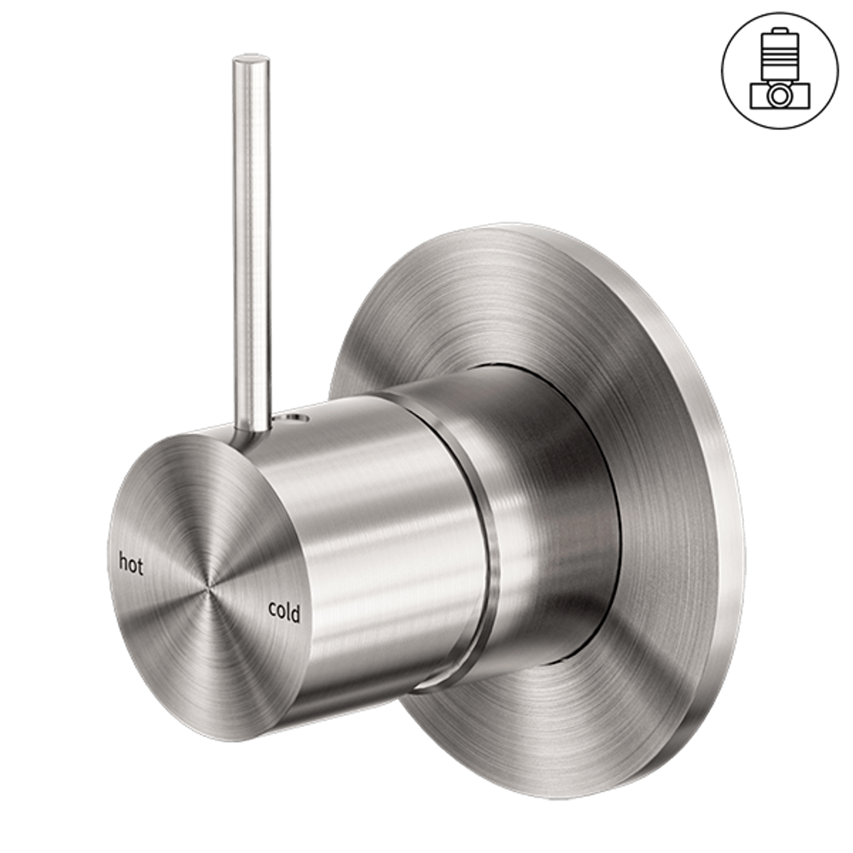 Mecca Shower Mixer Handle Up 80mm Plate Brushed Nickel gallery detail image