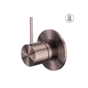 Mecca Shower Mixer Handle Up 80mm Plate Brushed Bronze gallery detail image