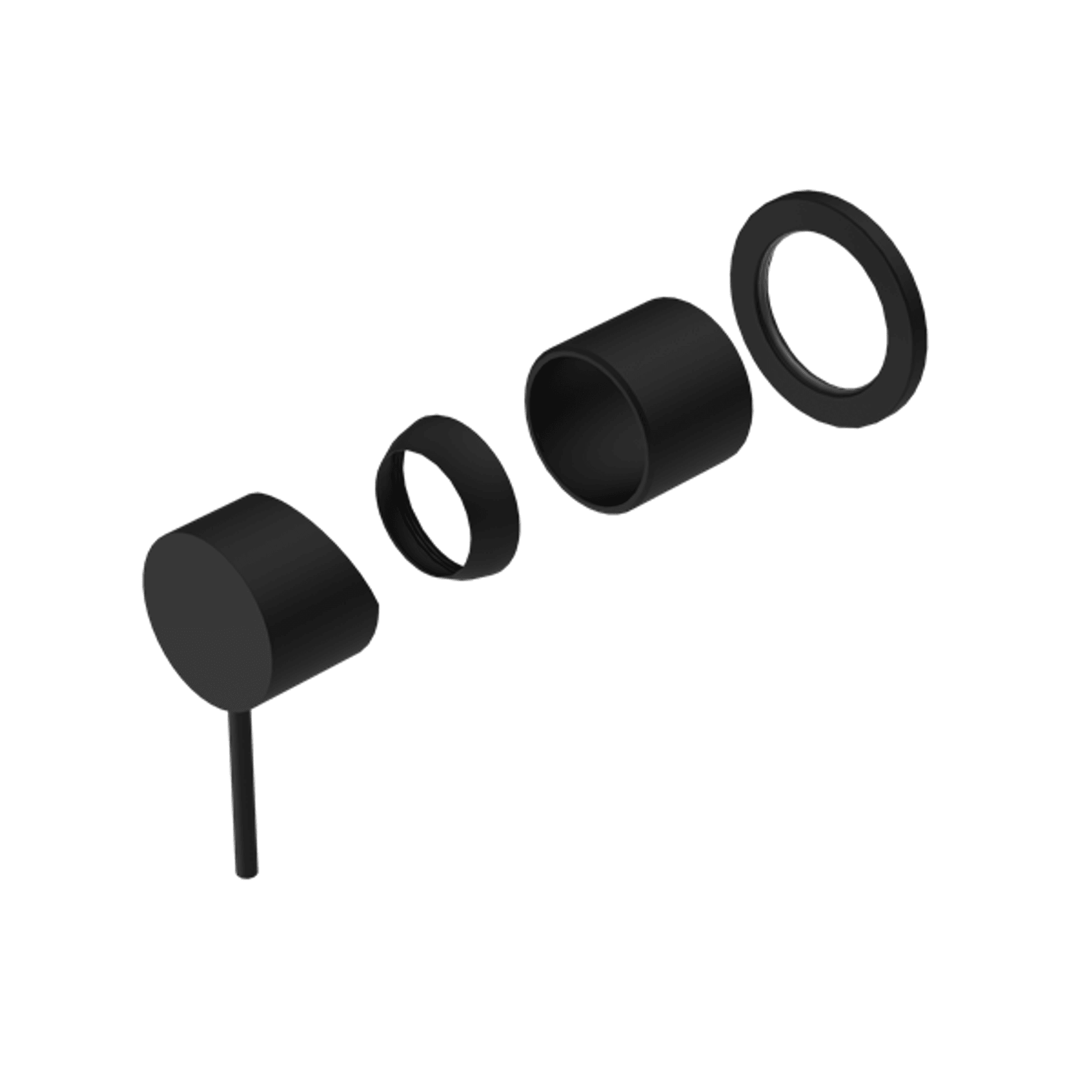 Mecca Shower Mixer 60mm Plate Trim Kits Only Matte Black gallery detail image