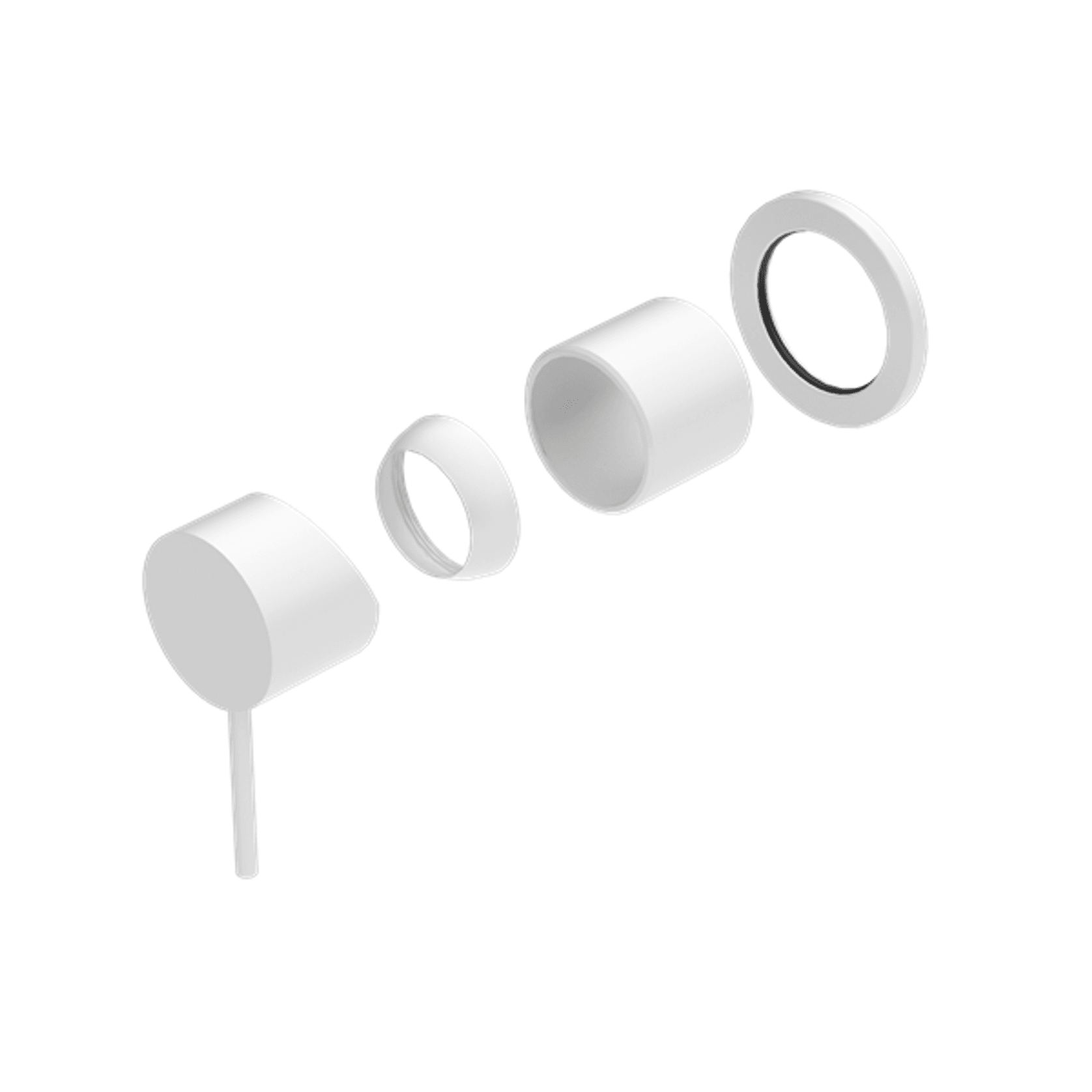 Mecca Shower Mixer 60mm Plate Trim Kits Only Matte White gallery detail image