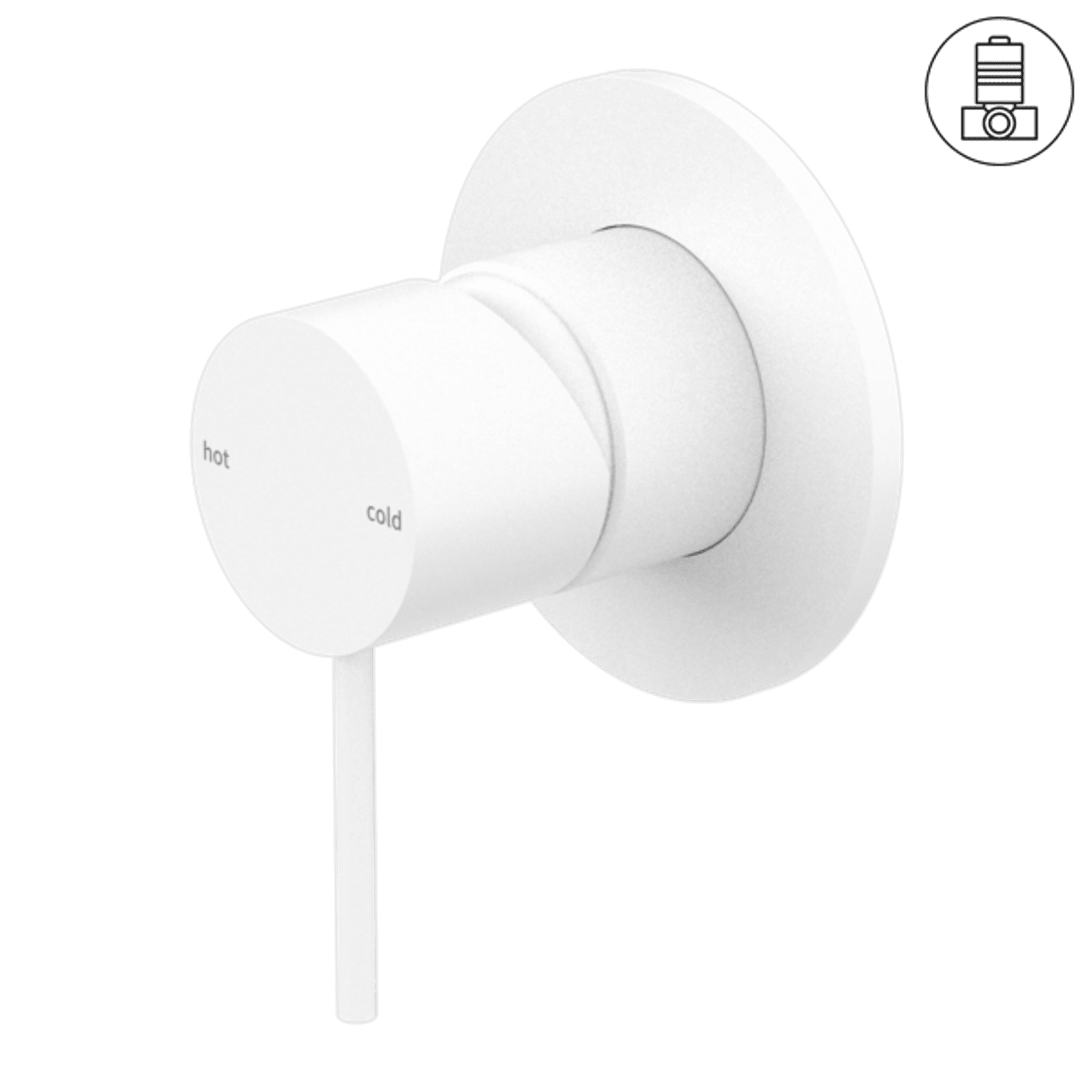 Mecca Shower Mixer 80mm Plate Matte White gallery detail image
