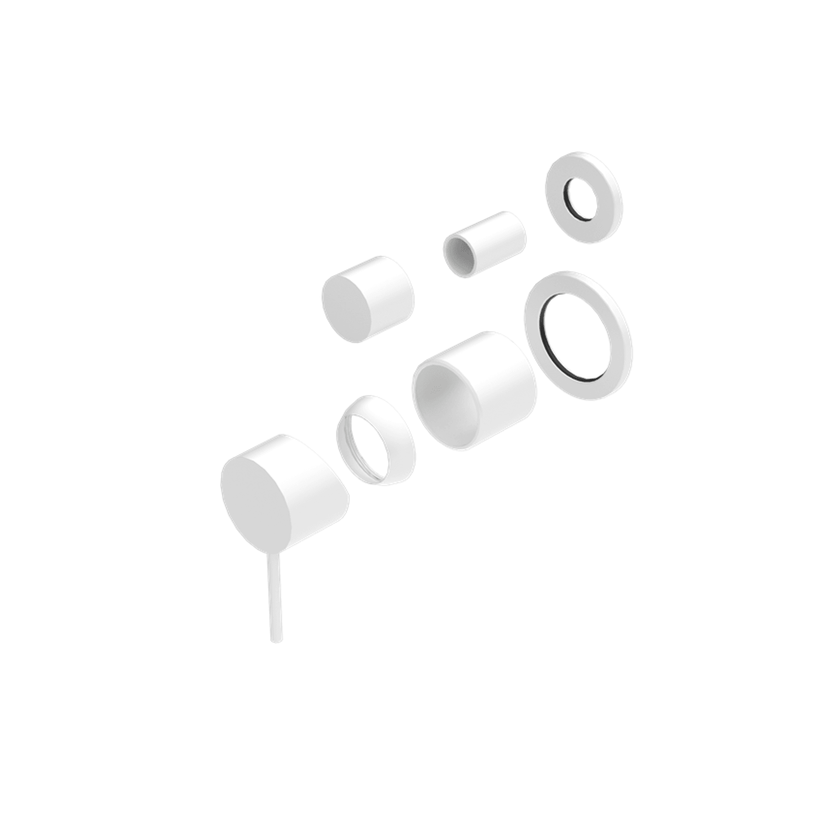 Mecca Shower Mixer With Divertor Separate Back Plate Trim Kits Only Matte White gallery detail image