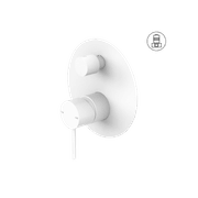 Mecca Shower Mixer With Divertor Matte White gallery detail image