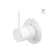 Mecca Shower Mixer Handle Up 80mm Plate Matte White gallery detail image
