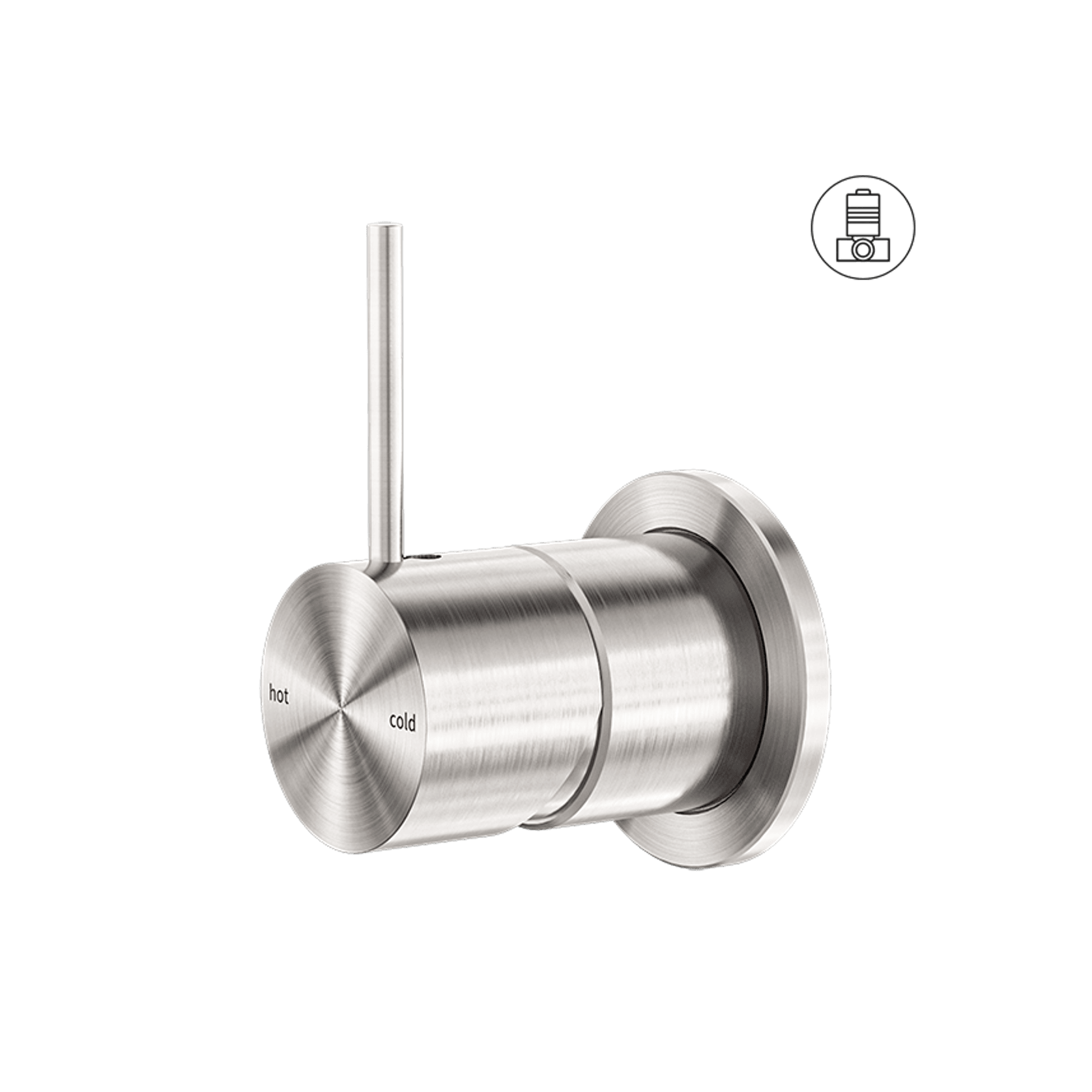 Mecca Shower Mixer 60mm Handle Up Plate Brushed Nickel gallery detail image