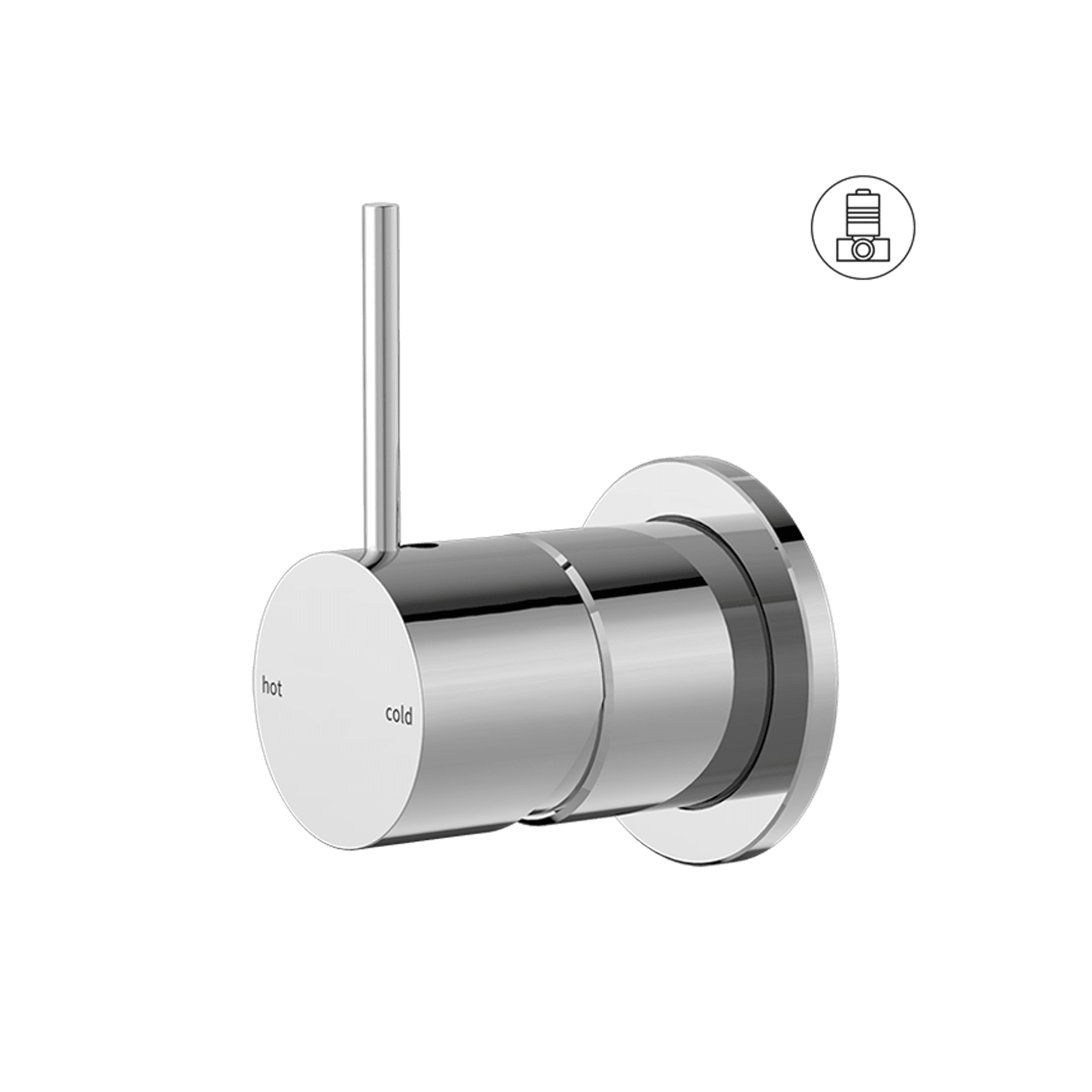 Mecca Shower Mixer 60mm Handle Up Plate Chrome gallery detail image