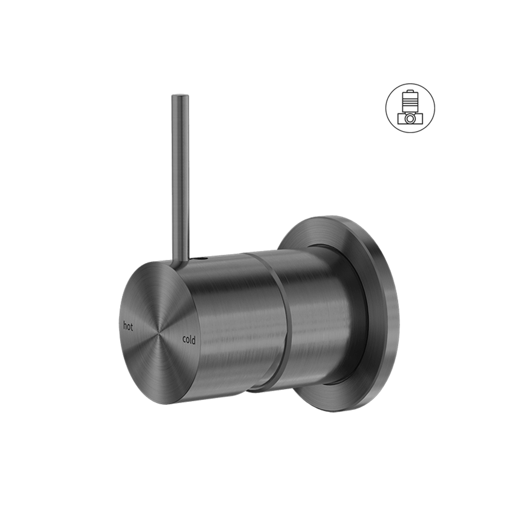 Mecca Shower Mixer 60mm Handle Up Plate Gun Metal gallery detail image