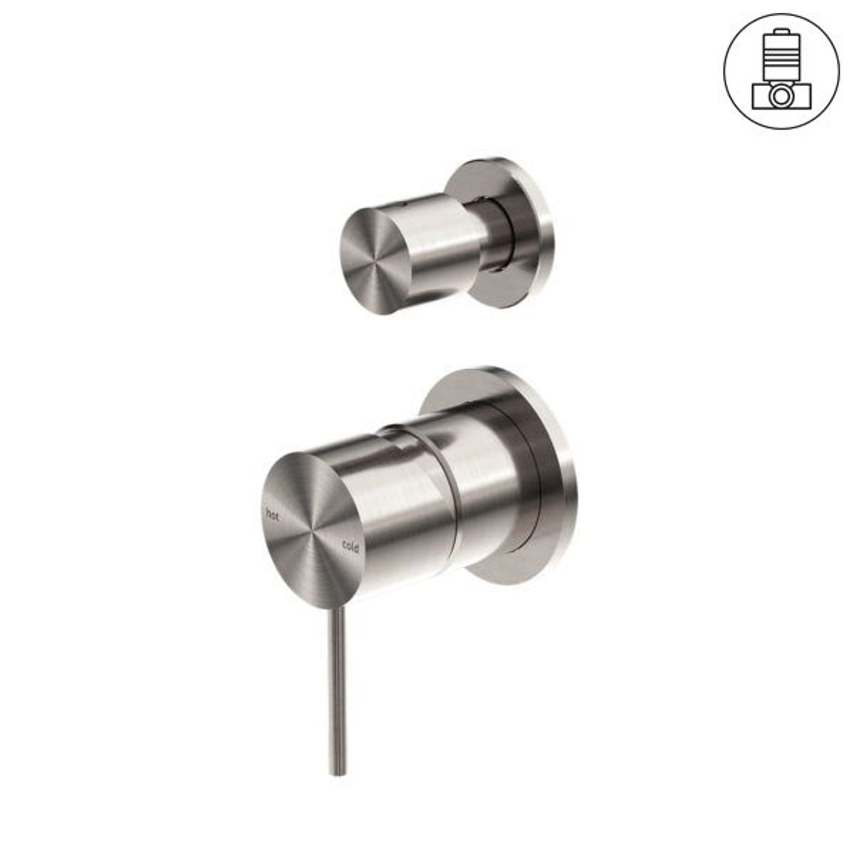 Mecca Shower Mixer With Divertor Separate Back Plate Brushed Nickel gallery detail image