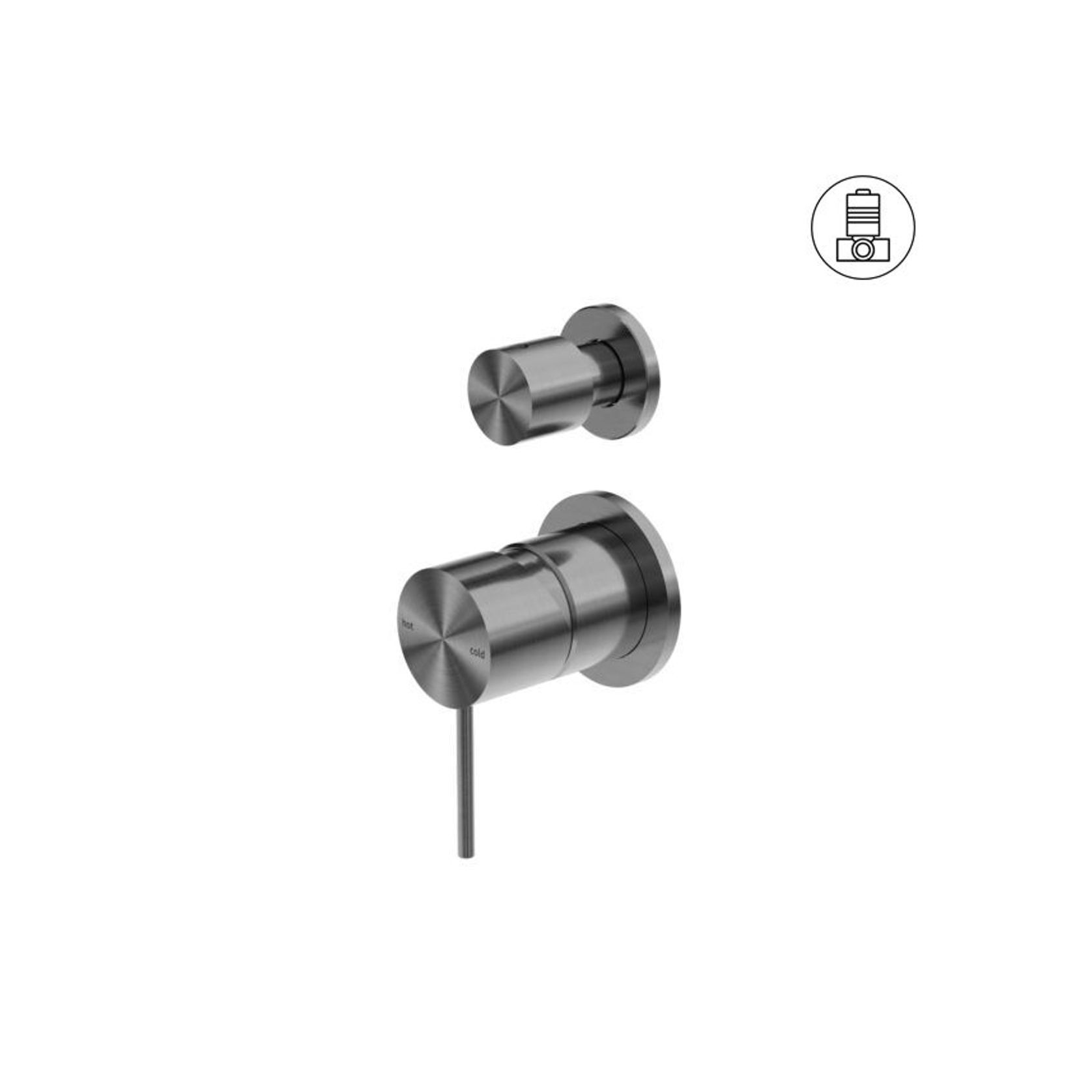 Mecca Shower Mixer With Divertor Separate Back Plate Gun Metal gallery detail image