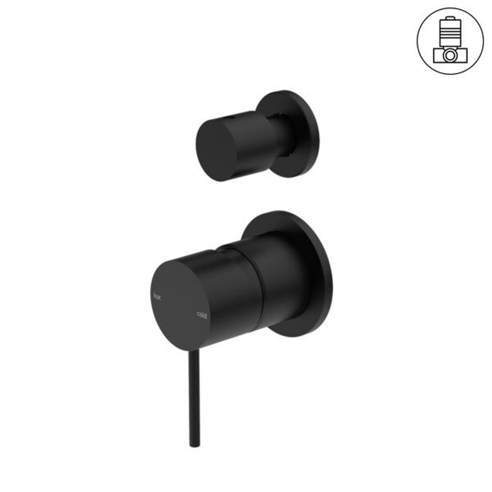 Mecca Shower Mixer With Divertor Separate Back Plate Matte Black gallery detail image