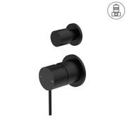 Mecca Shower Mixer With Divertor Separate Back Plate Matte Black gallery detail image