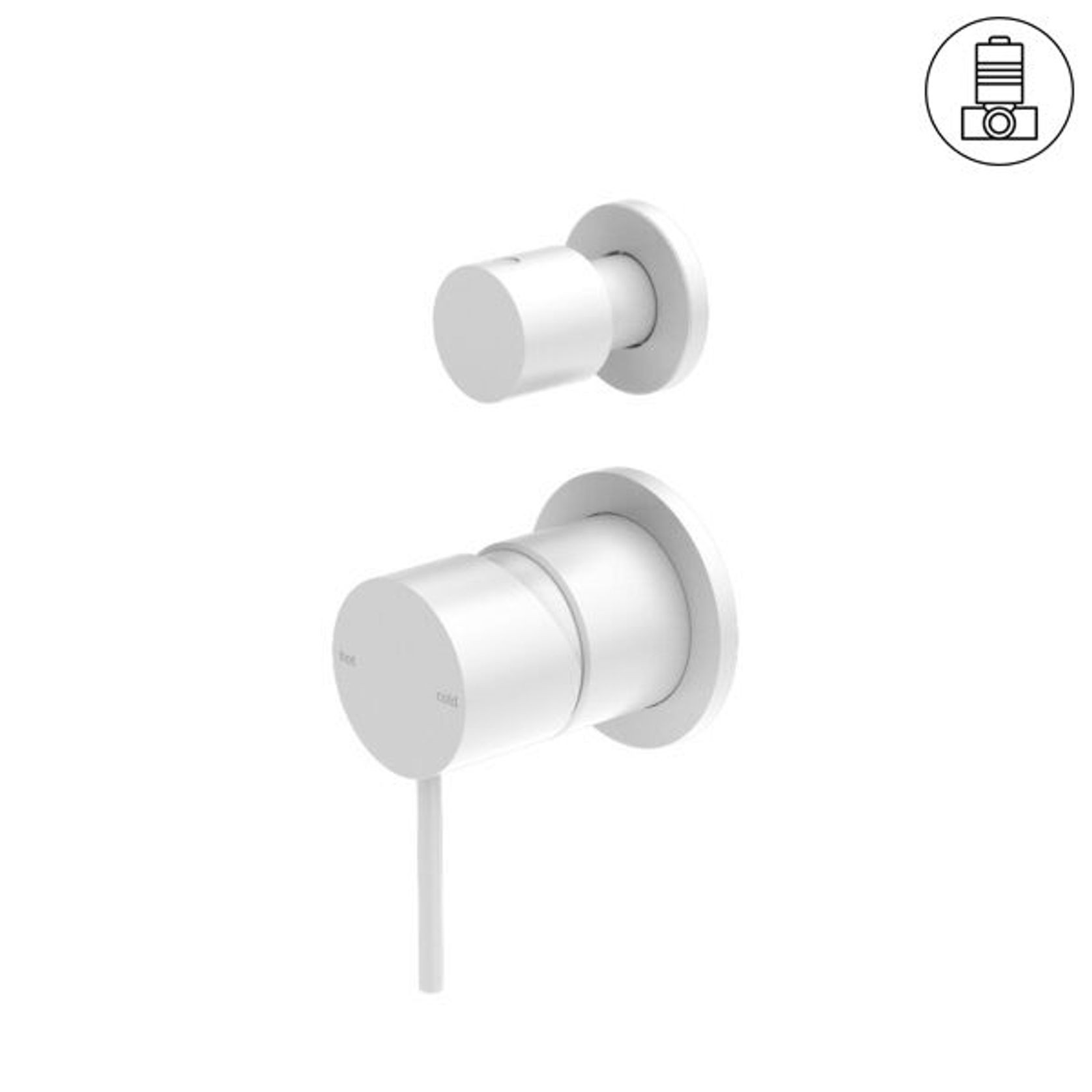 Mecca Shower Mixer With Divertor Separate Back Plate Matte White gallery detail image