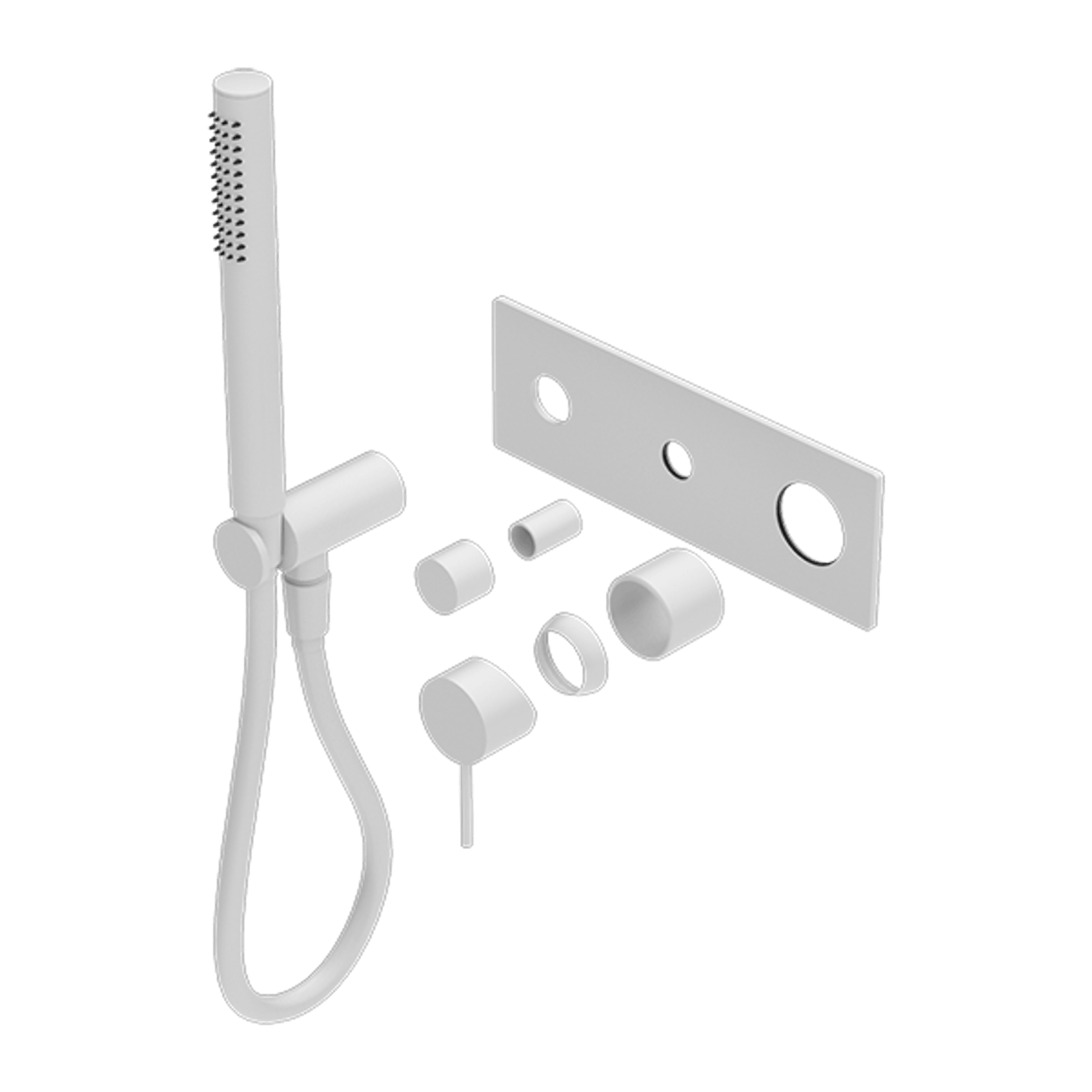 Mecca Shower Mixer Divertor System Trim Kits Only Matte White gallery detail image