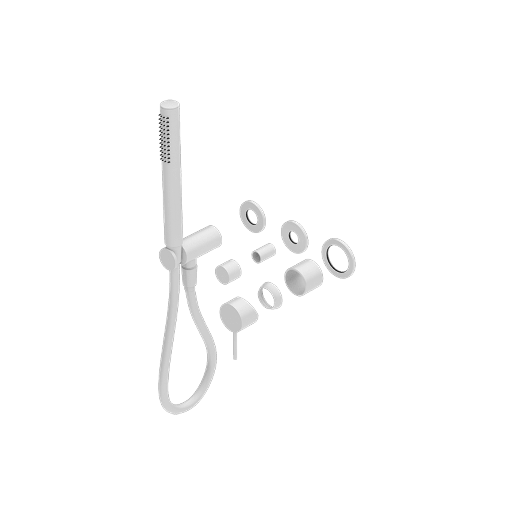 Mecca Shower Mixer Divertor System Separate Back Plate Trim Kits Only Matte White gallery detail image