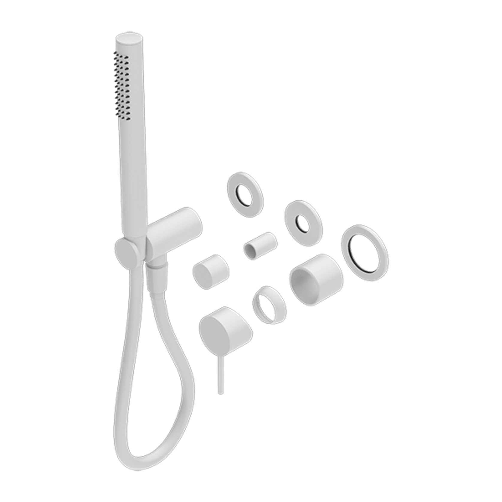 Mecca Shower Mixer Divertor System Separate Back Plate Trim Kits Only Matte White gallery detail image