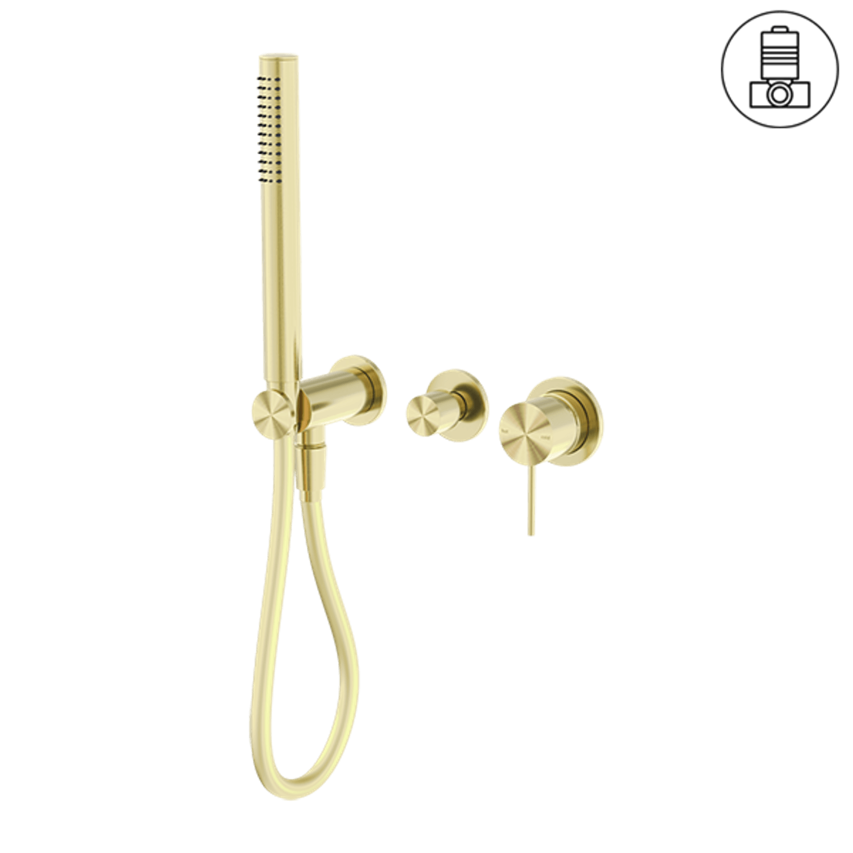 Mecca Shower Mixer Divertor System Separate Back Plate Brushed Gold gallery detail image