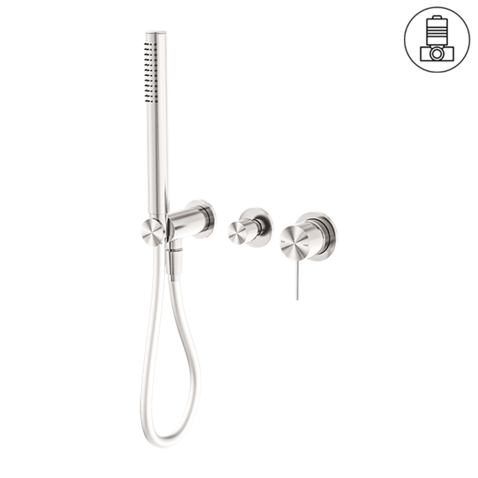 Mecca Shower Mixer Divertor System Separate Back Plate Brushed Nickel gallery detail image