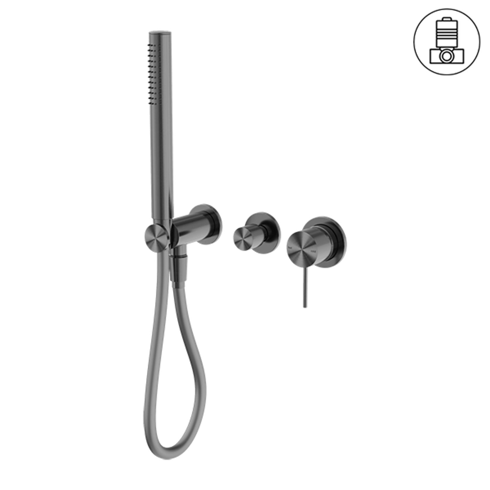 Mecca Shower Mixer Divertor System Separate Back Plate Gun Metal gallery detail image