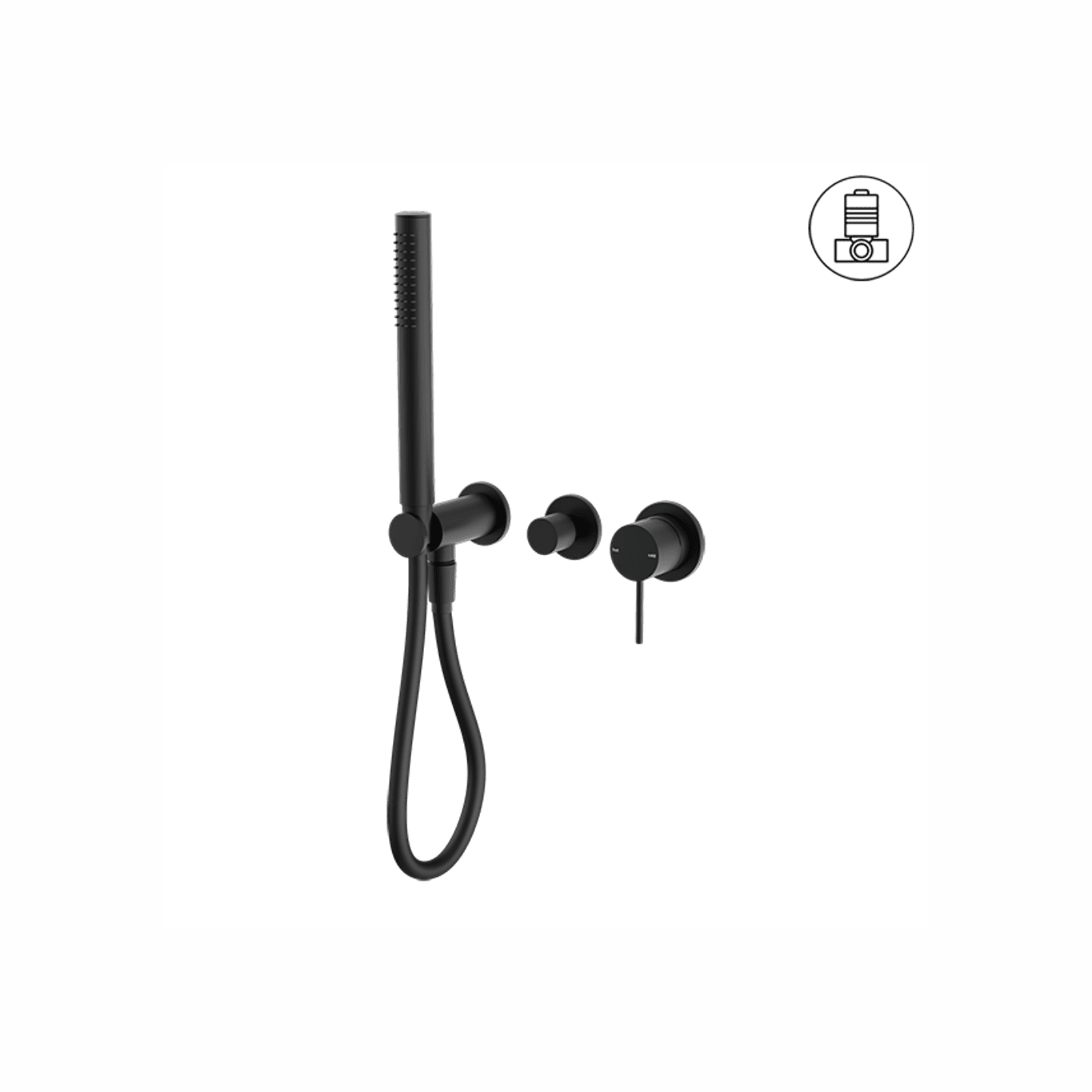 Mecca Shower Mixer Divertor System Separate Back Plate Matte Black gallery detail image