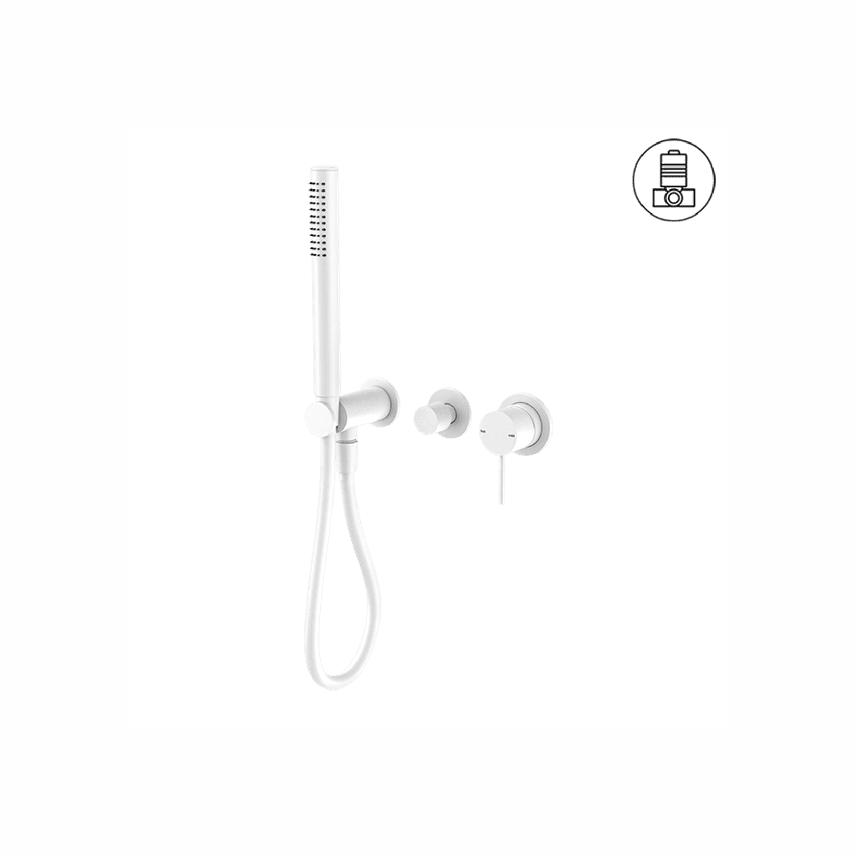 Mecca Shower Mixer Divertor System Separate Back Plate Matte White gallery detail image