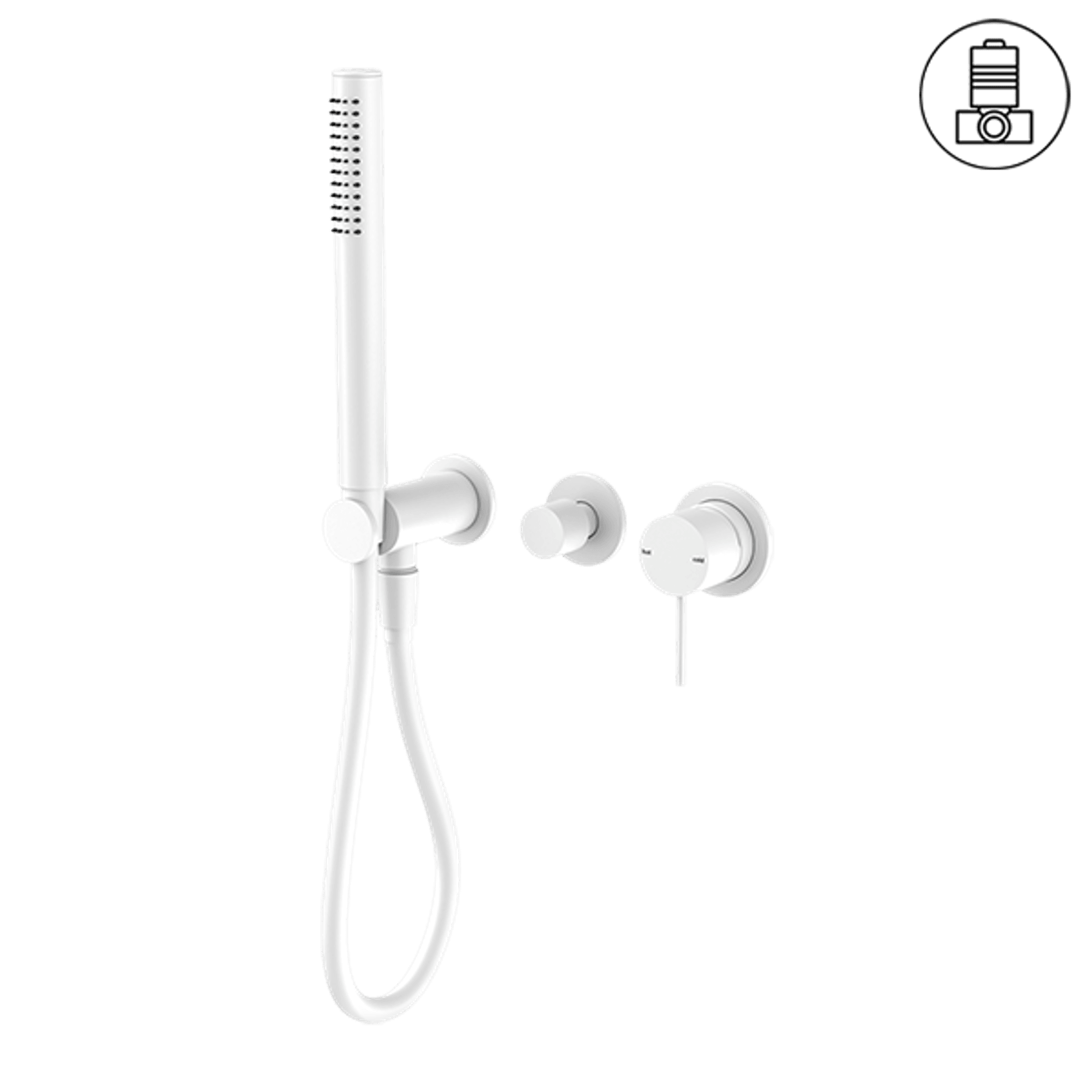 Mecca Shower Mixer Divertor System Separate Back Plate Matte White gallery detail image