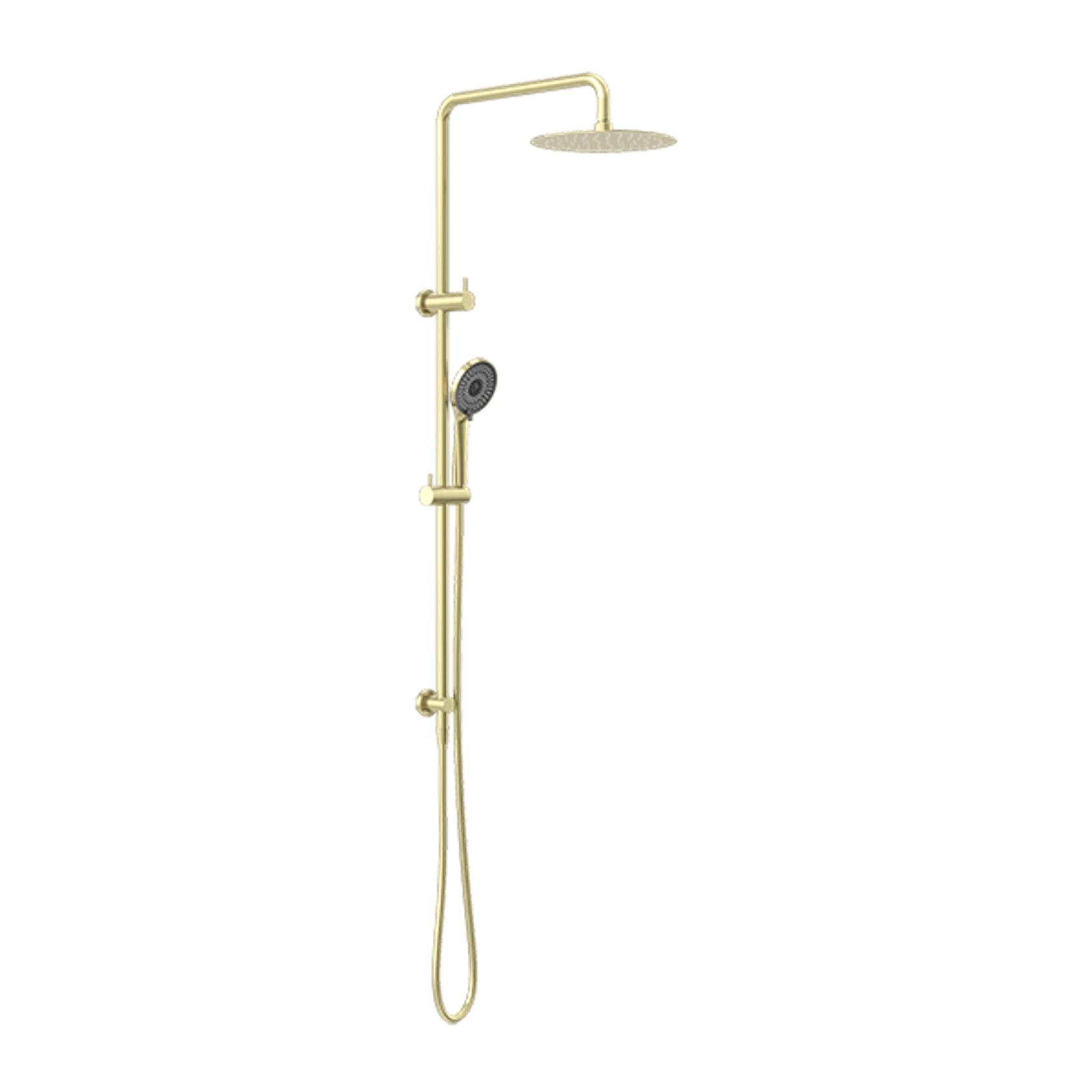 Round Project Twin Shower Brushed Gold gallery detail image