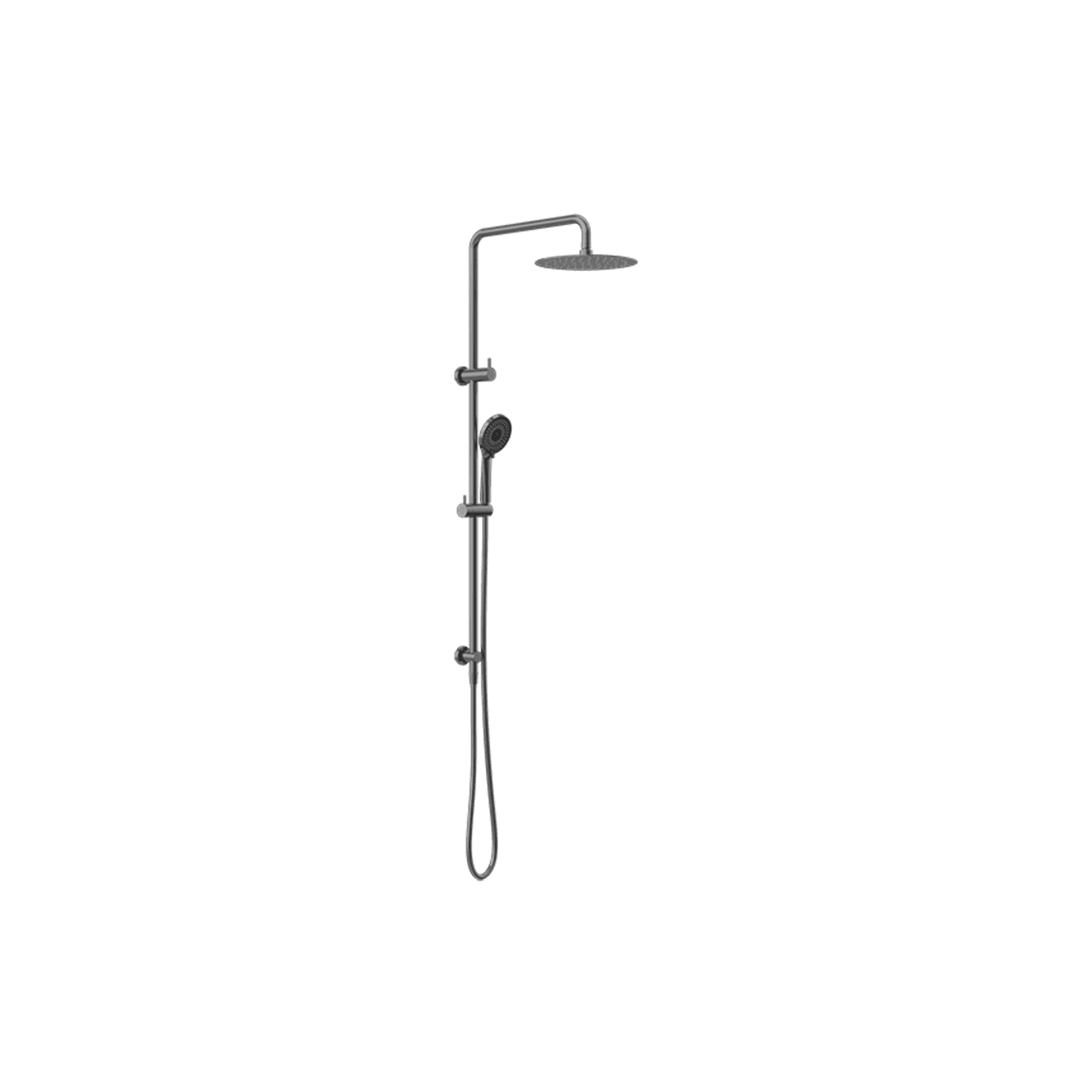 Round Project Twin Shower Gun Metal gallery detail image