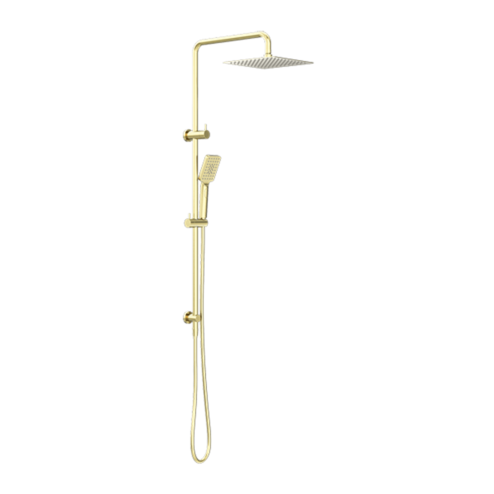 Square Project Twin Shower Brushed Gold gallery detail image